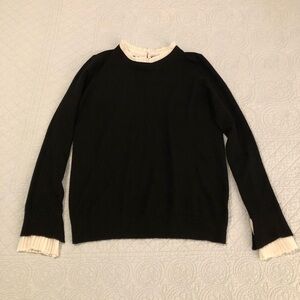 Vila Milano black knit sweater wool blend. Size medium.